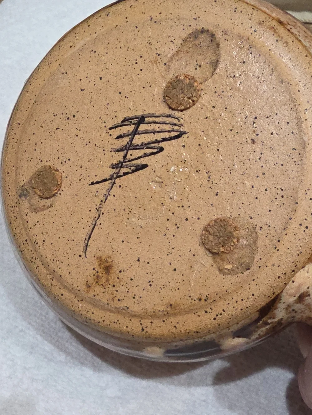 Handmade Brown Studio Pottery - Rustic Home Accent Signature On Bottom
